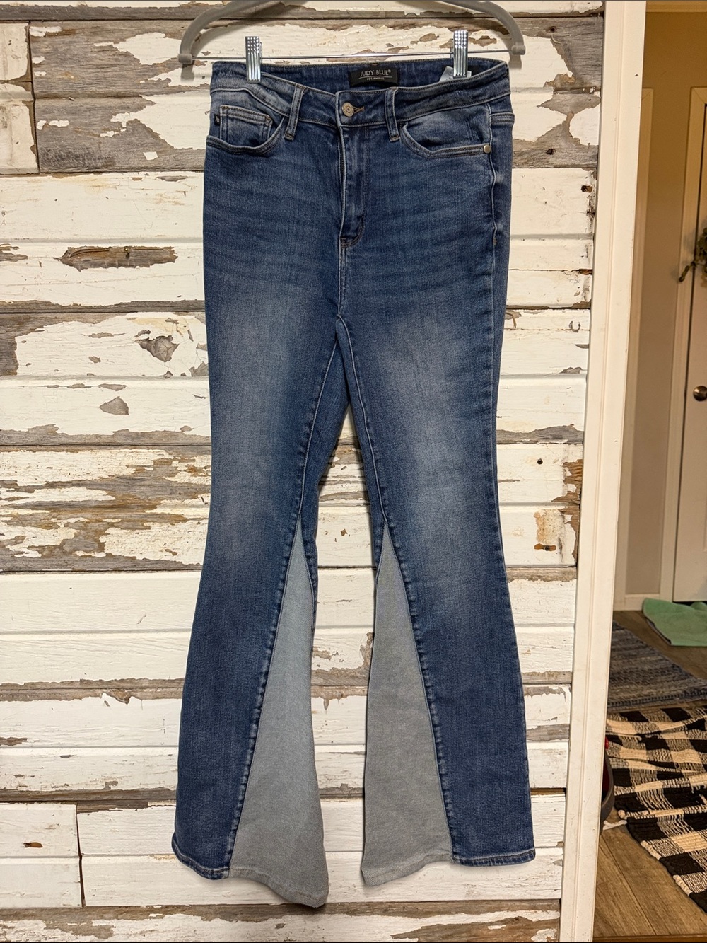 Judy Blue Two-Tone Blue Flare Jeans